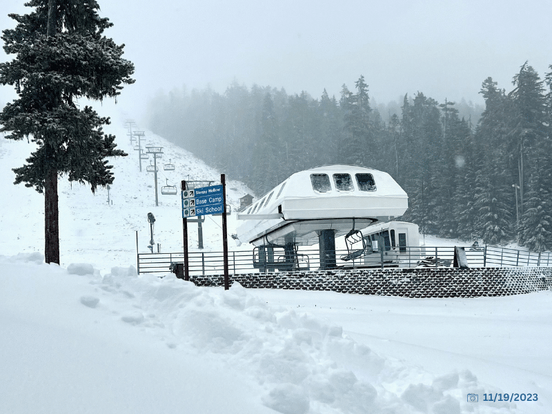 the bottom terminal of the eagle peak accelerator chairlift